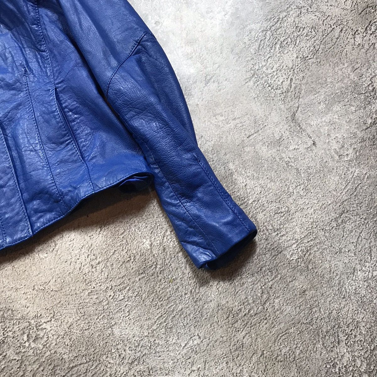 Genuine Leather Vintage Y2K Blue Bunny Ears Jacket Streetwear Grunge Baggy S Size S / US 4 / IT 40 - 5 Thumbnail