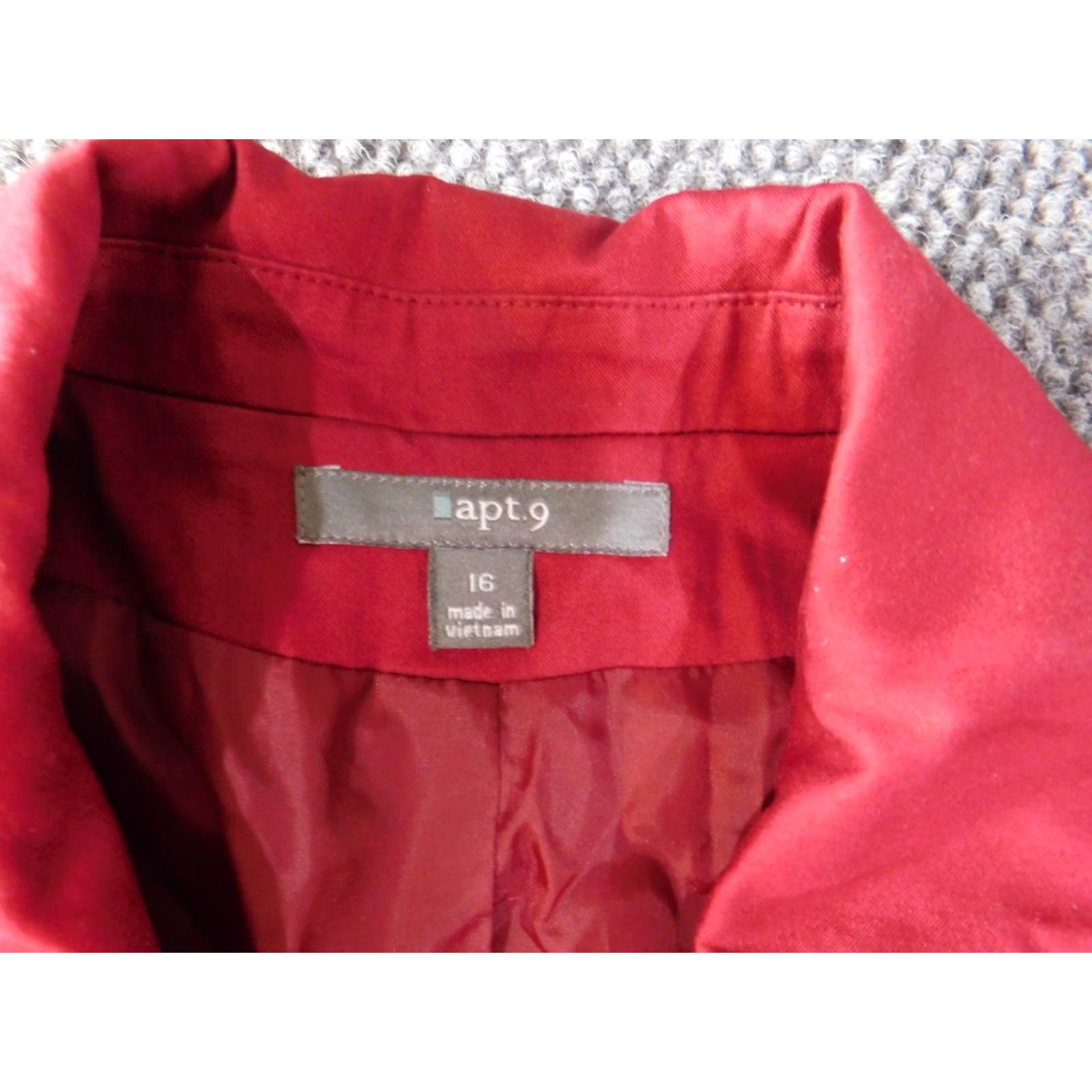 Apt. 9 Apt. 9 Jacket Womens Trench Coat Red 16 Button Collar Knit Cotton Solid Long Sleeve Mid-Length Regular Size Size XXL / US 16-18 / IT 52-54 - 7 Thumbnail