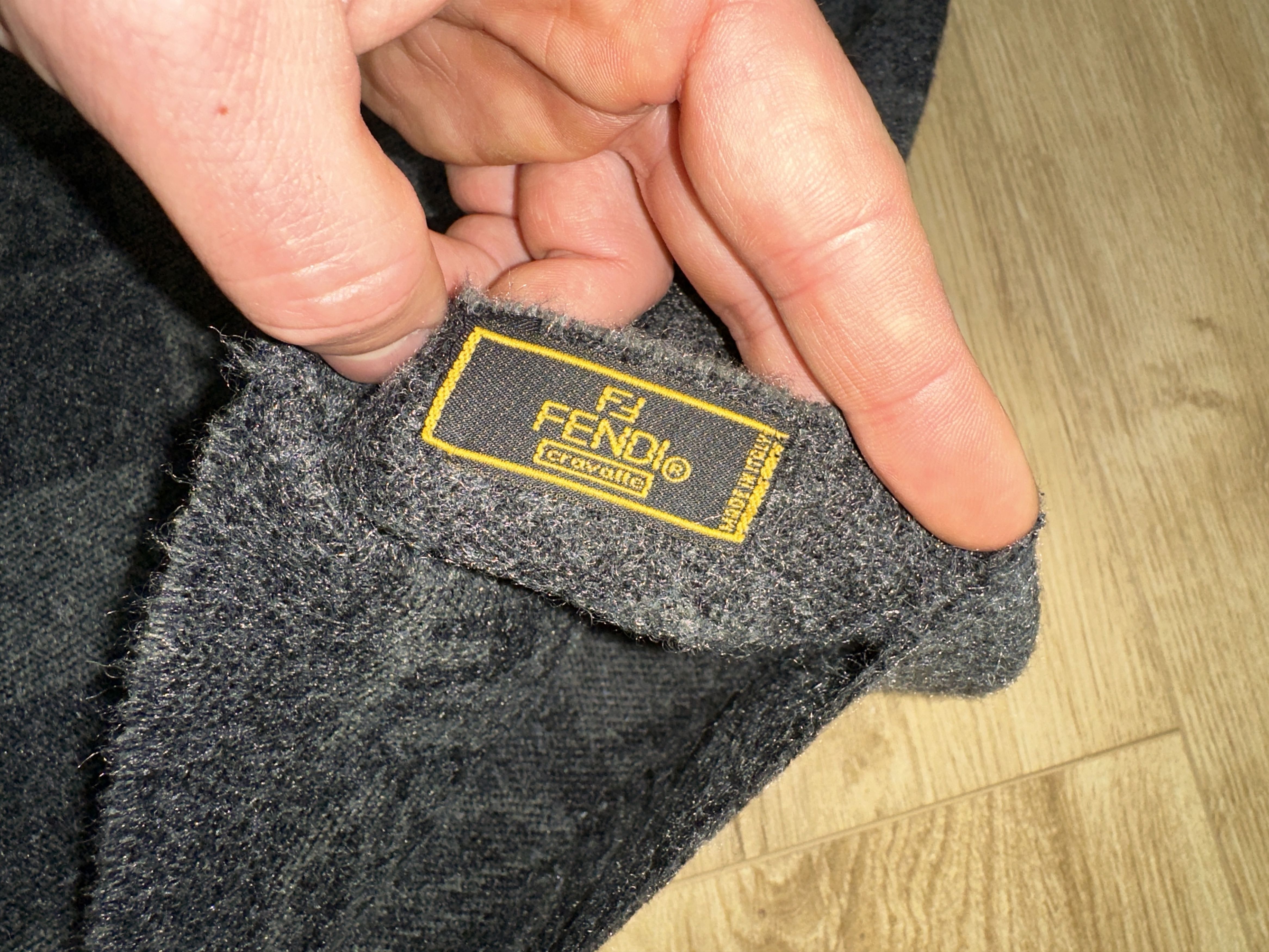 Fendi Gray Fendi Zucca Vintage Wool Scarf 165x30cm Logo Check Size ONE SIZE - 3 Thumbnail
