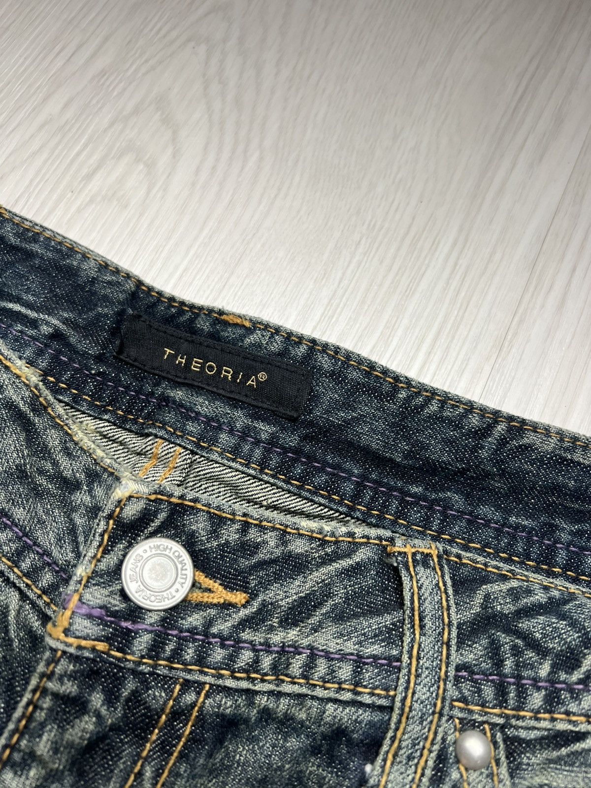 If Six Was Nine Theoria Mudwash Distressed Splatter Flared Denim Size US 30 / EU 46 - 5 Thumbnail