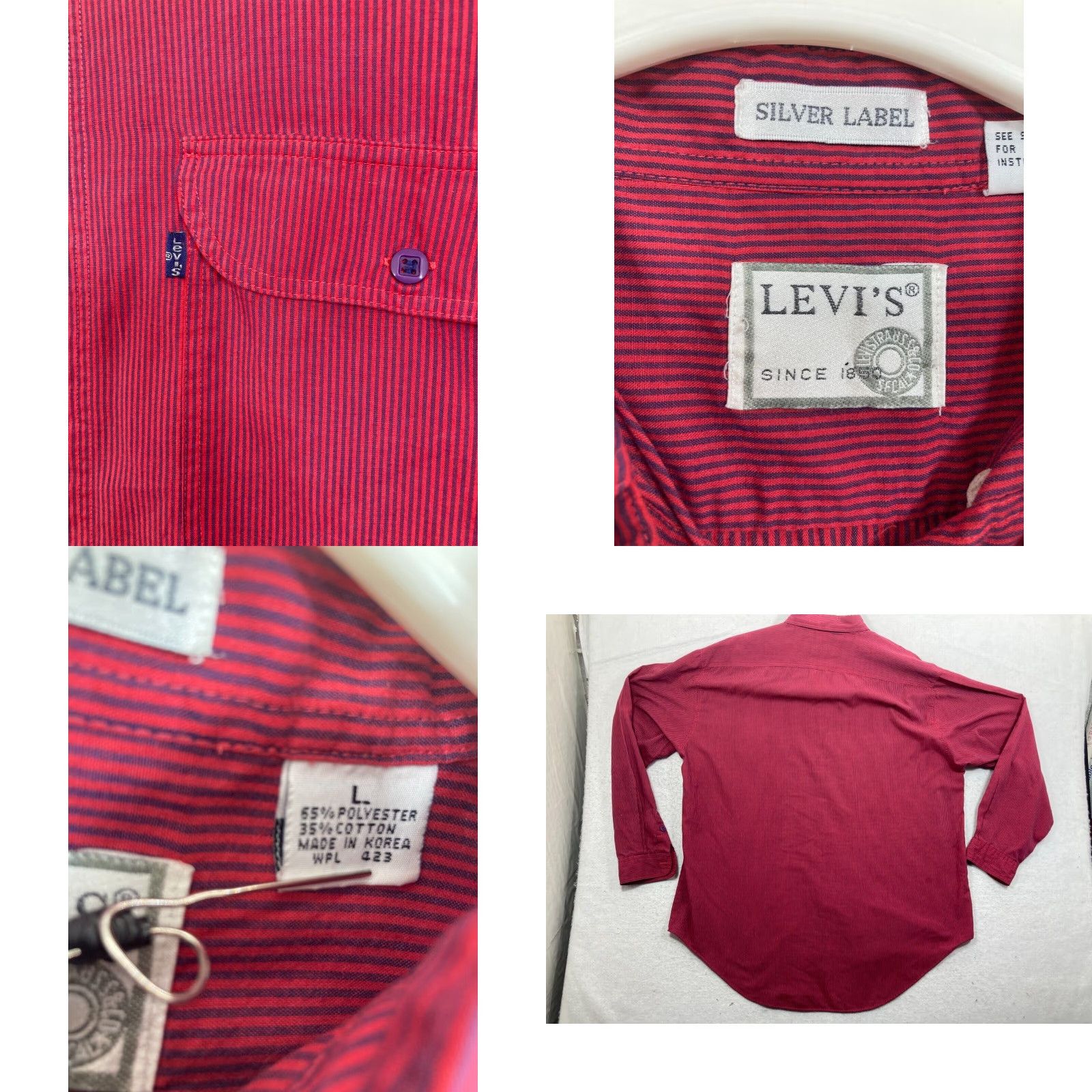 Levi's Levis Silver Label Mens Large Long Sleeve Shirt Size US XL / EU 56 / 4 - 2 Thumbnail