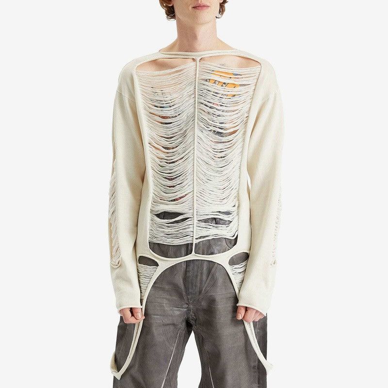 Rick Owens Rick owens distressed wool sweater Size US S / EU 44-46 / 1 - 6 Thumbnail