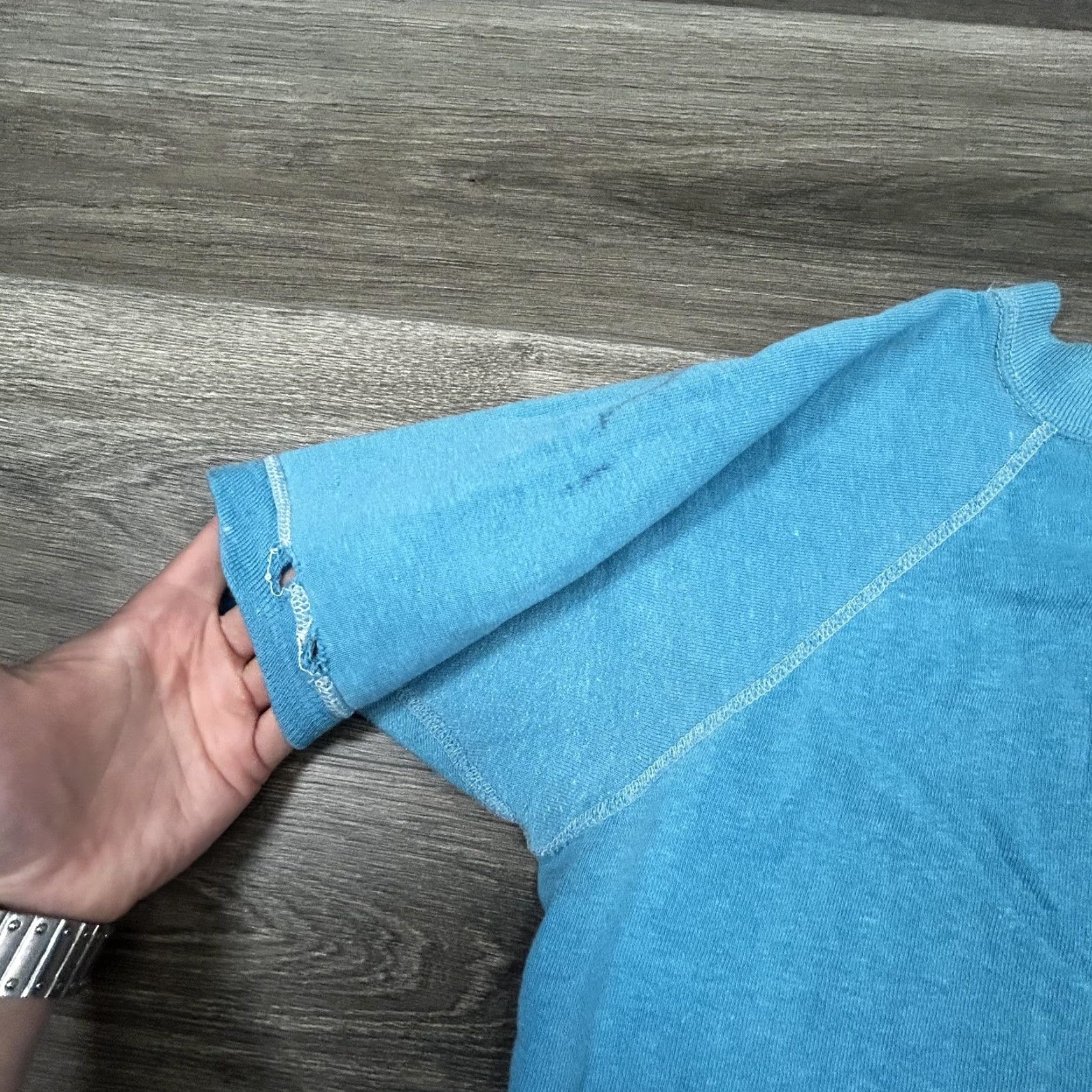 Vintage VINTAGE Sweatshirt Mens Medium Blue Raglan Crew Neck Pullover American Vintage USA 50s 60s Size US M / EU 48-50 / 2 - 6 Thumbnail