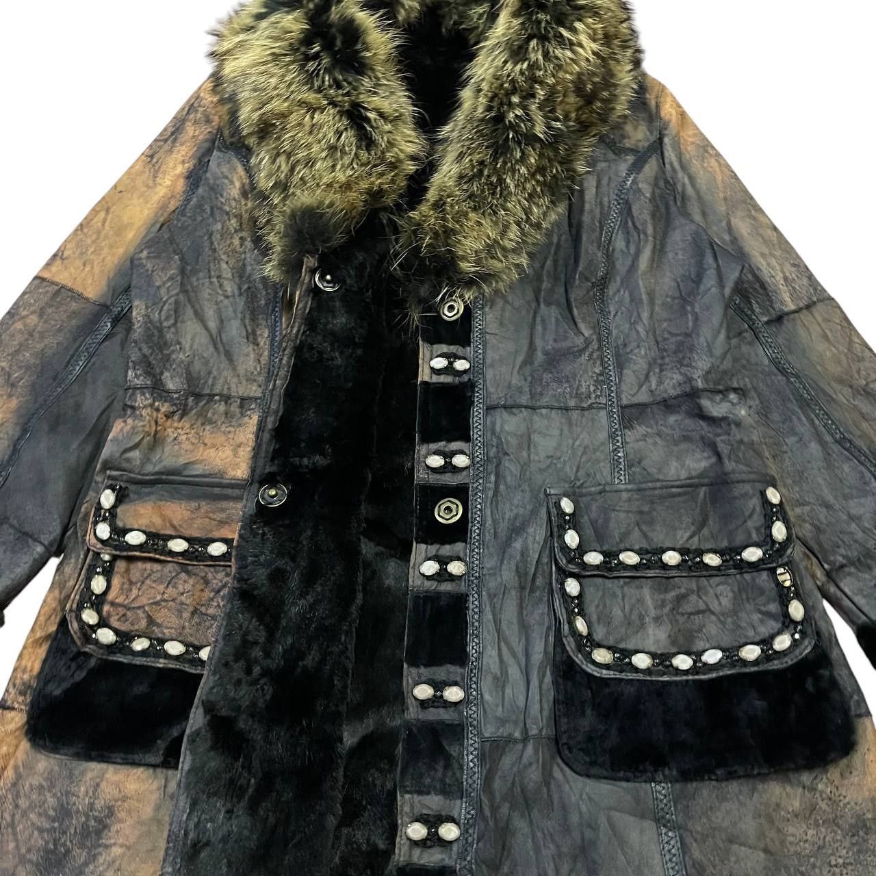 Le Grande Bleu (L.G.B.) Vintage If Six Was Nine LGB Style Fur Leather Jacket Size L / US 10 / IT 46 - 6 Thumbnail