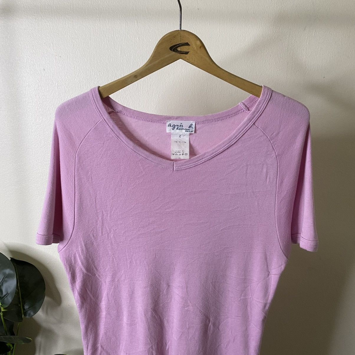 agnes b. Agnes B Homme Paris Soft Pink Blank Women T Shirt Size S / US 4 / IT 40 - 2 Thumbnail