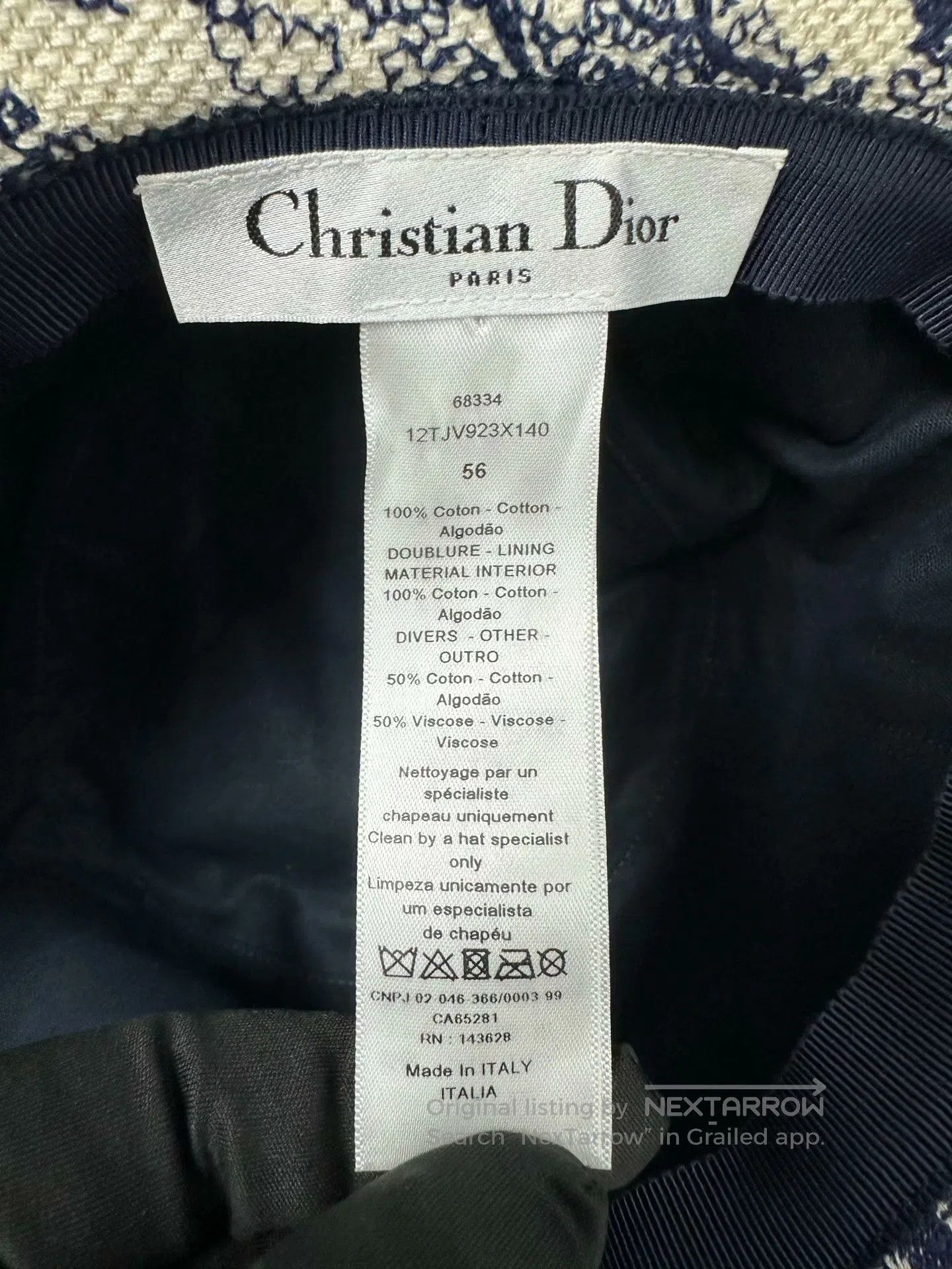 Dior Dior size 56 Blue Animal Print Series Embroidered Logo Fis Size ONE SIZE - 4 Thumbnail