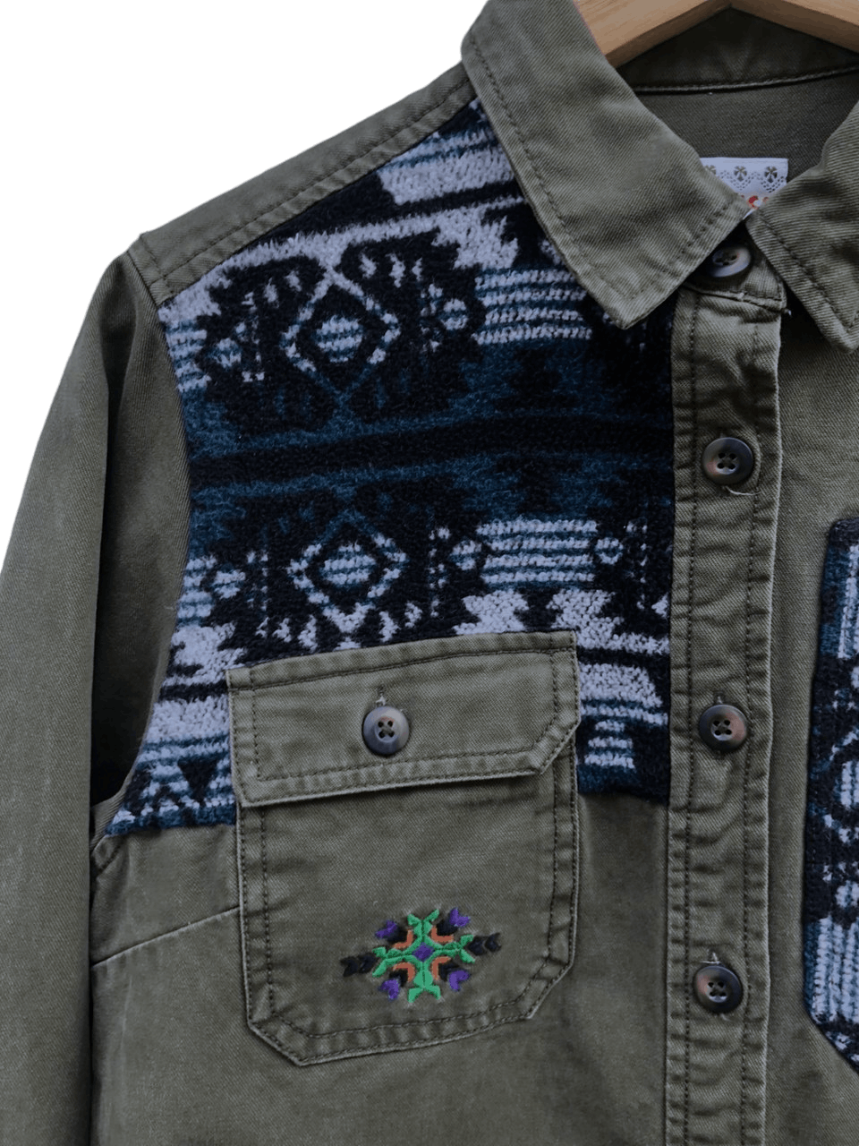 Japanese Brand × Native 💥JapaneseBrand Titicaca Navajo Native Shirt Military Style Size US M / EU 48-50 / 2 - 8 Thumbnail