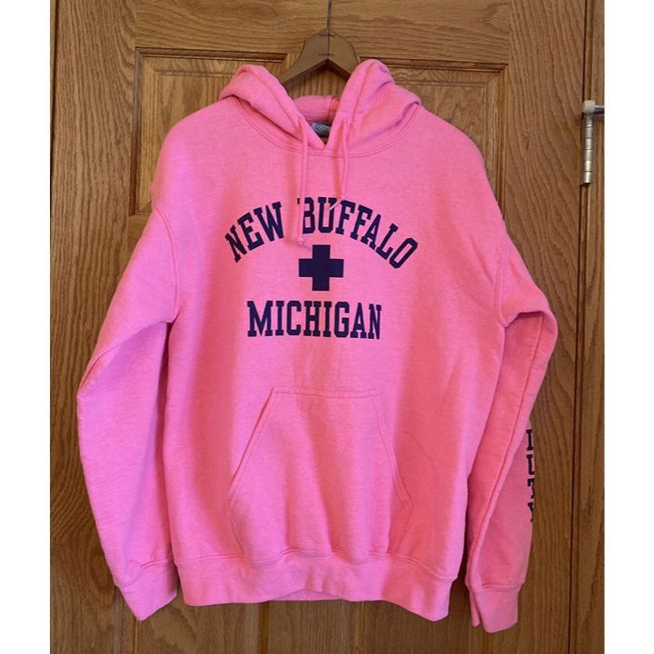 Gildan New Buffalo Michigan Beach Duty Adult Small Pink Pullover H Size S / US 4 / IT 40 - 1 Thumbnail
