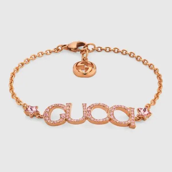 Gucci oc11z0126 Size: OS / Script Crystal Bracelet In Gold Size ONE SIZE - 1 Thumbnail