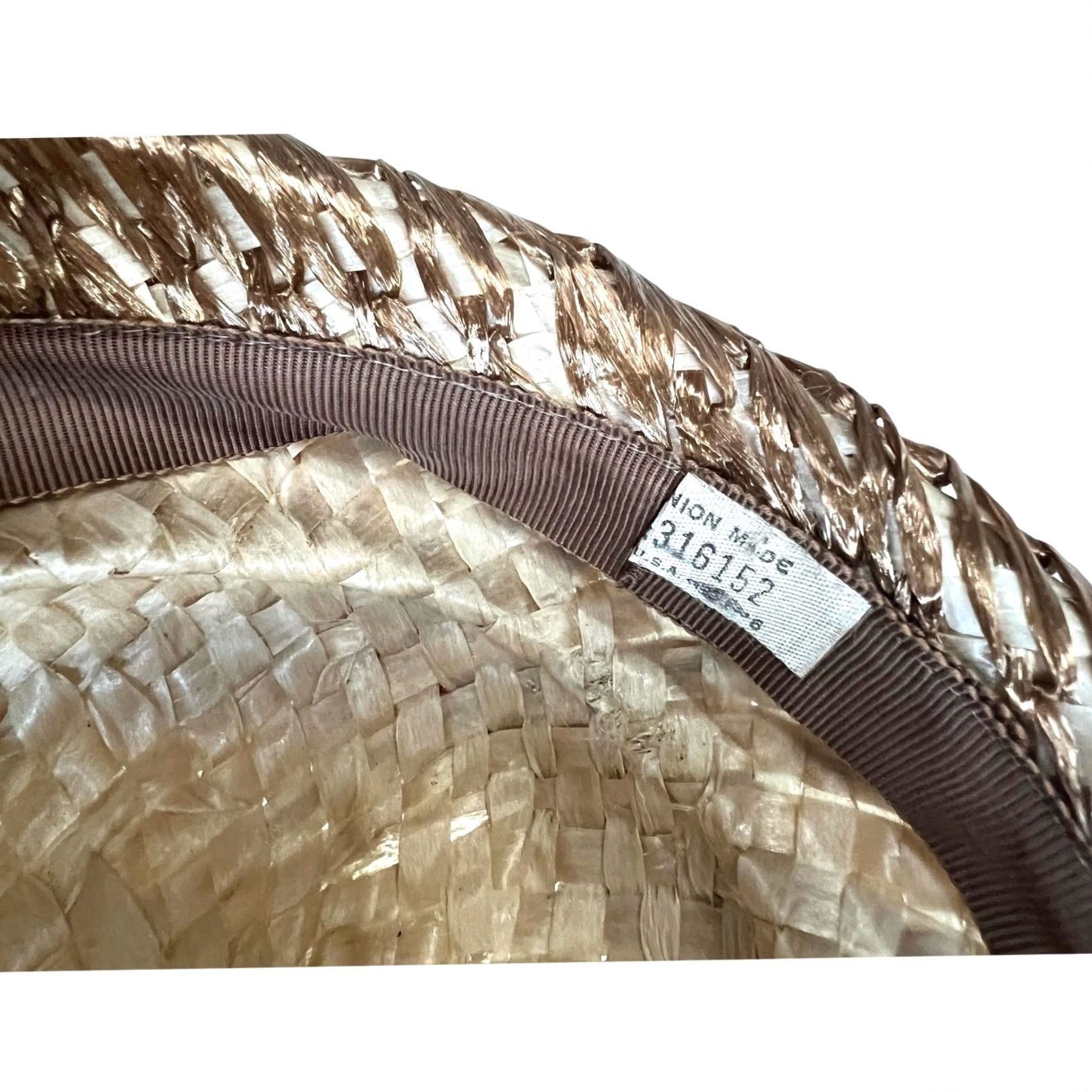 Vintage VINTAGE 50s Women’s Straw Pillbox Hat Fascinator Tan Satin Ribbon Hat One Size Women Size ONE SIZE - 8 Thumbnail