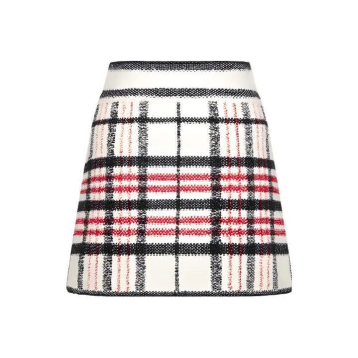 Dior Dior Color Block Plaid A-Line Skirt Size 37" - 1 Thumbnail
