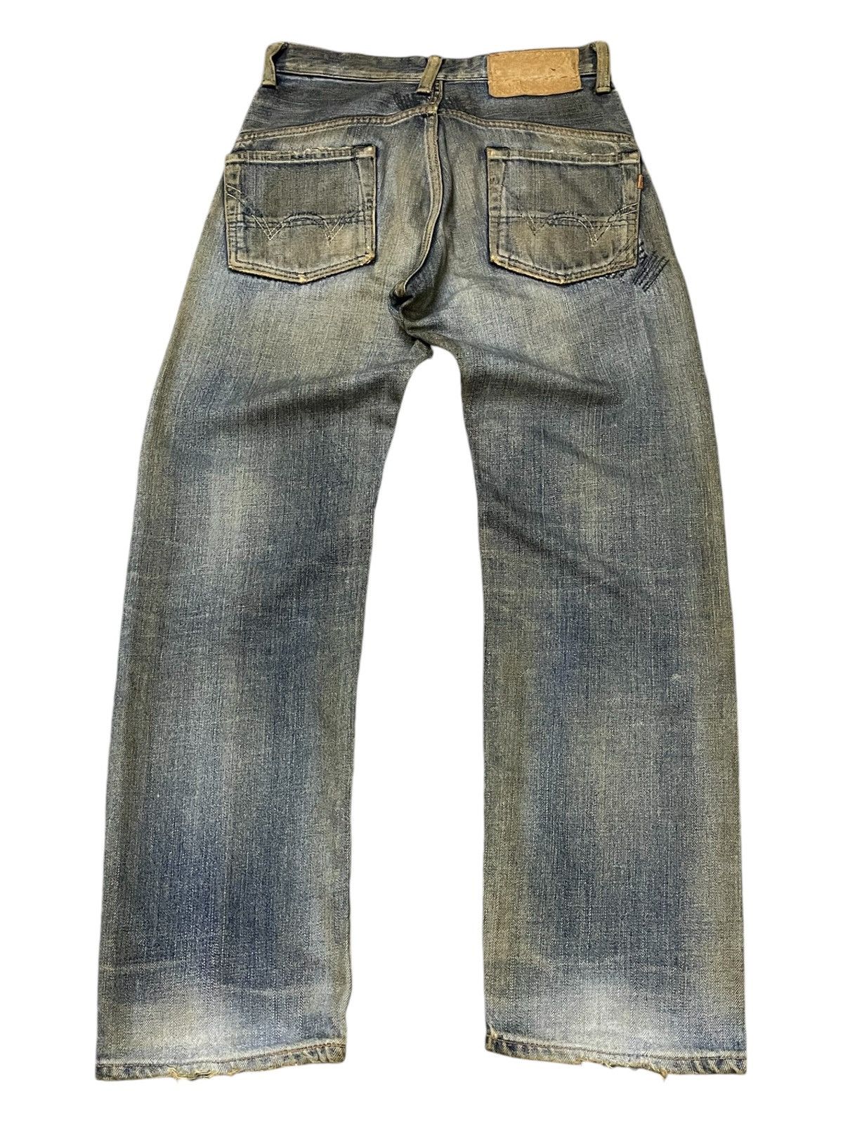 Edwin × If Six Was Nine × Levi's Edwin 505 Selvedge Muddy Wash Distressed Loose Jeans Size US 29 - 3 Thumbnail