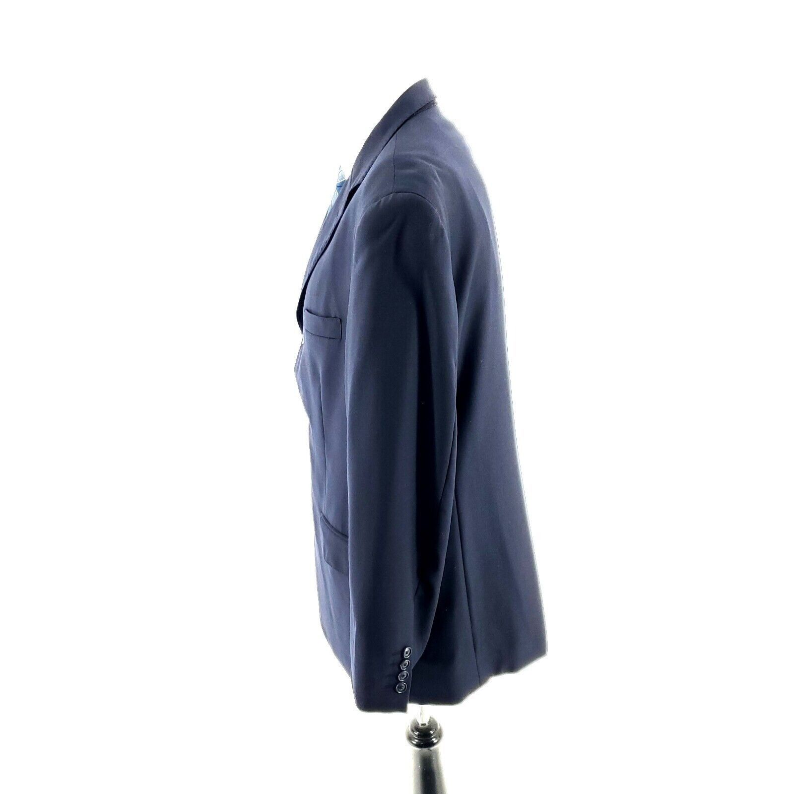 Pronto Uomo Pronto Uomo Couture Super 120s Wool 3 Button Blazer 42R Blue Size 42R - 4 Thumbnail