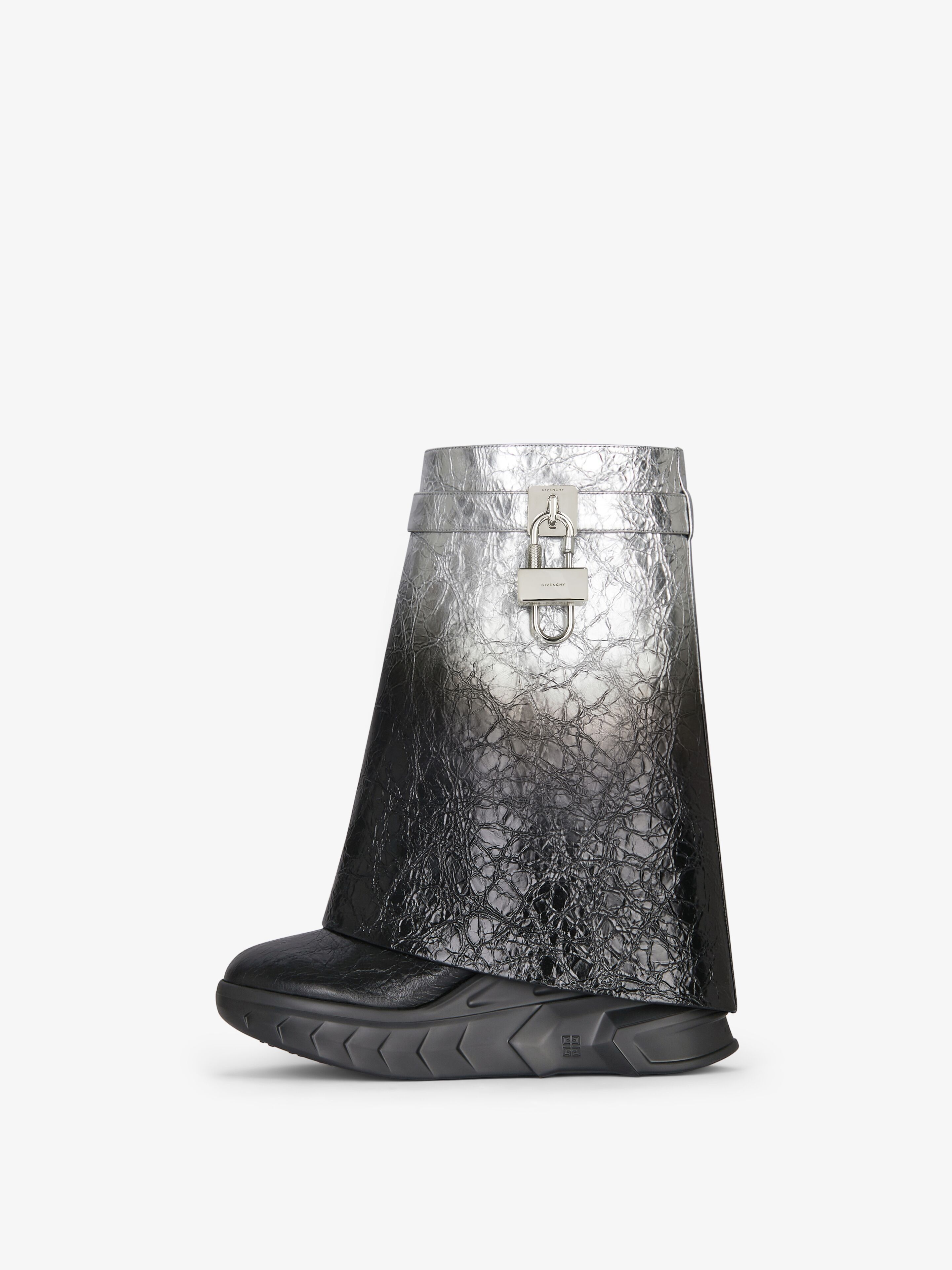 Givenchy o1srvl11e0525 Shark Lock Ankle Boots Biker Low Wedge Size US 10 / IT 40 - 4 Thumbnail