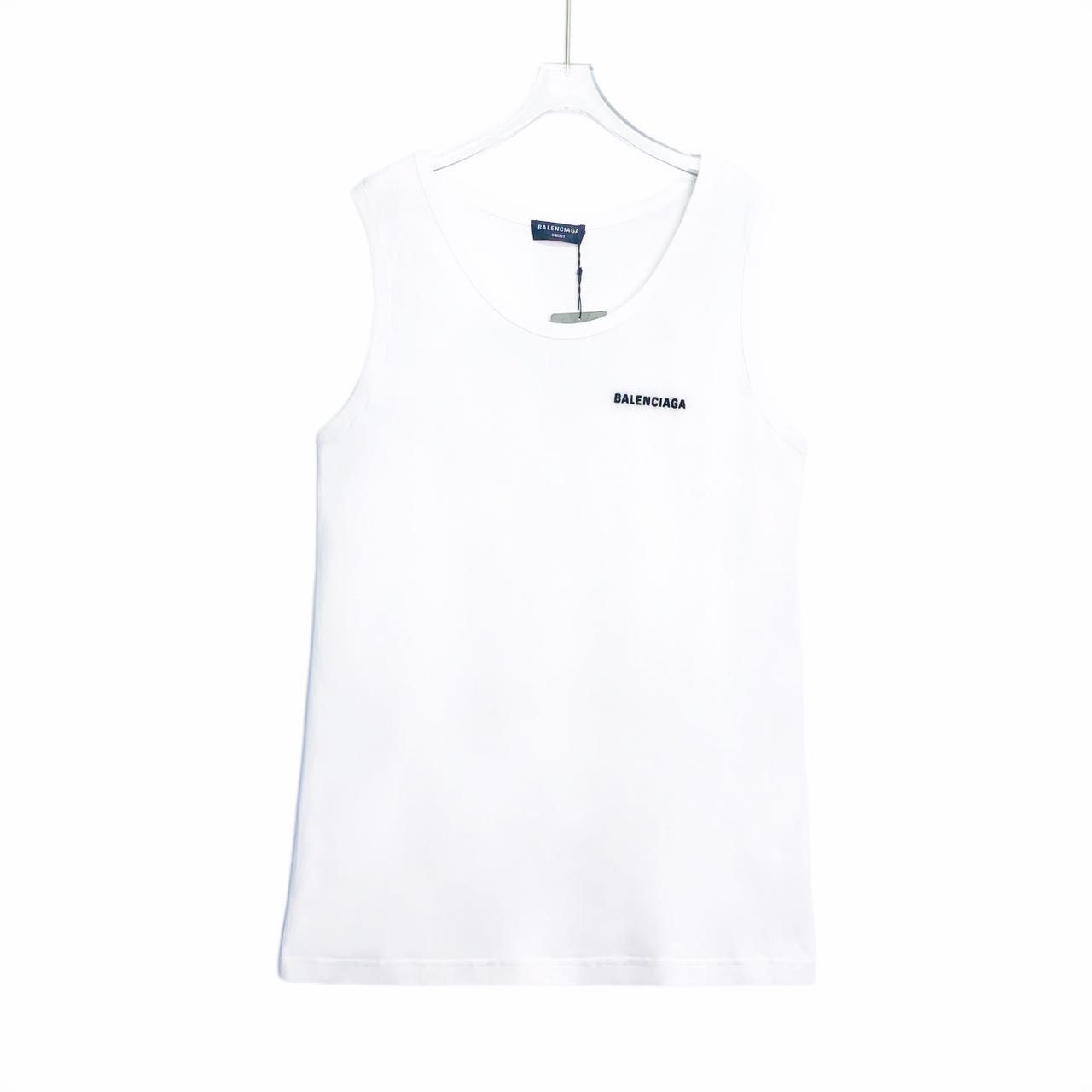 Balenciaga Balenciaga Logo Embroidered Sleeveless Tank Top K26WX Size US S / EU 44-46 / 1 - 1 Thumbnail
