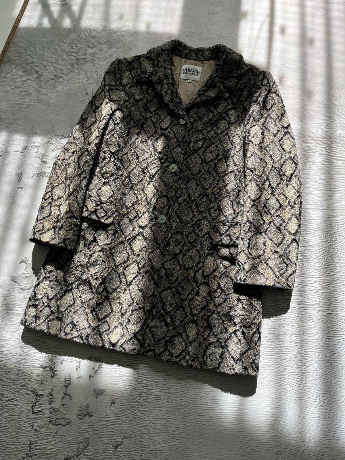Versace Jeans Couture Versace Jeans Couture Python Fur Coat Archival Clothing Rare Size L / US 10 / IT 46 - 2 Thumbnail