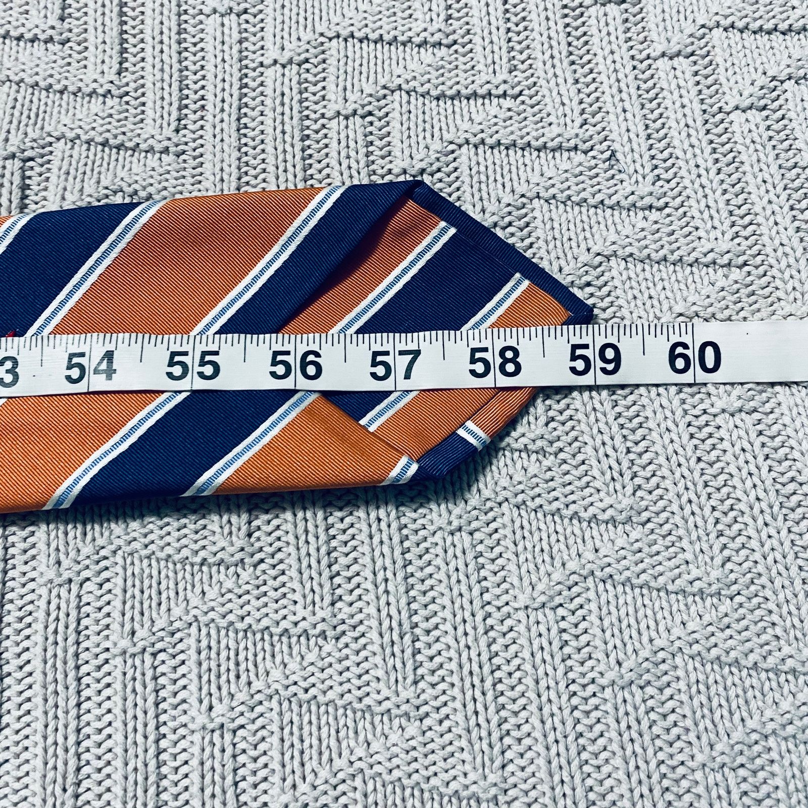 Altea Altea orange and navy striped silk tie Size ONE SIZE - 4 Thumbnail