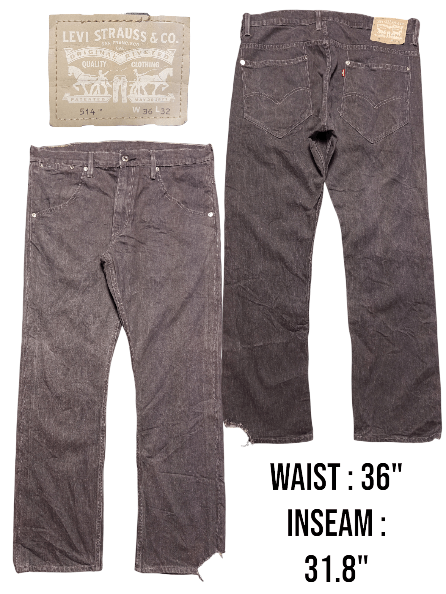 Levi's × Levi's Vintage Clothing × Vintage Vintage Levi’s 514 Slim Grey Denim Jean Size US 32 / EU 48 - 1 Thumbnail