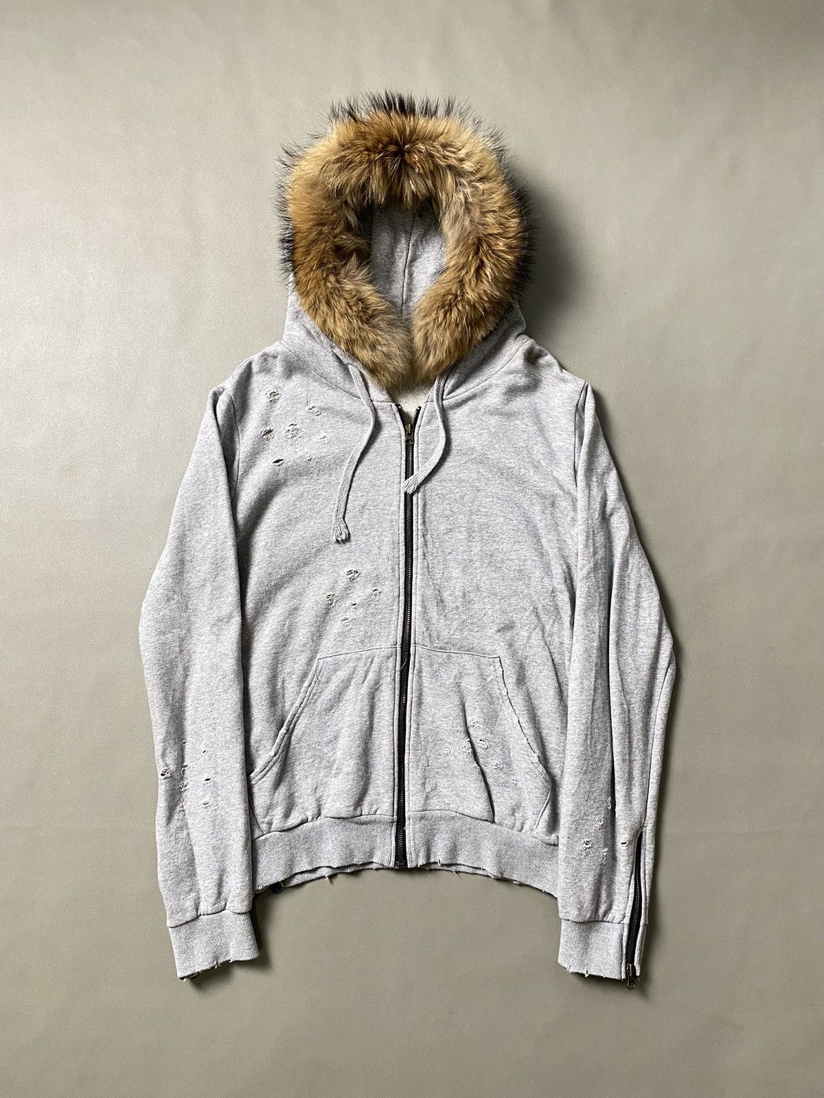 If Six Was Nine × Japanese Brand × Le Grande Bleu (L.G.B.) Undefined Destroyed Grunge Fur Hoodie Size US L / EU 52-54 / 3 - 1 Thumbnail