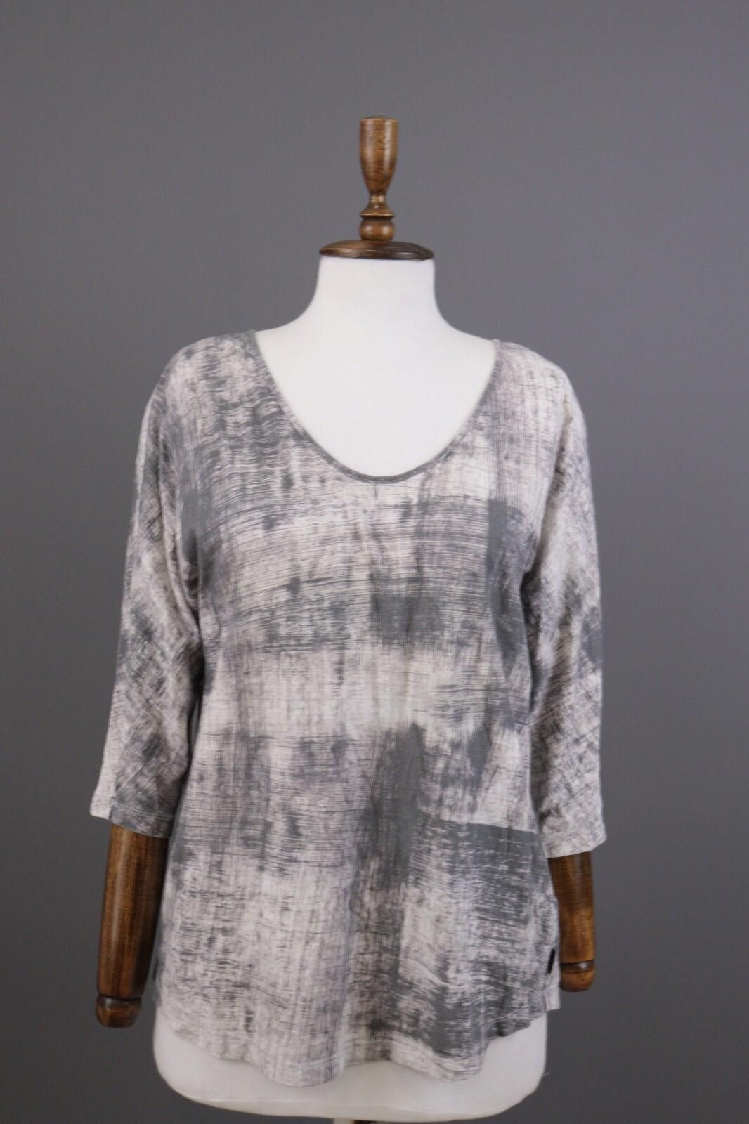 Oscar De La Renta Oska Gray Printed 3/4 Sleeve Top Shirt Size 1 / S Size M / US 6-8 / IT 42-44 - 1 Thumbnail