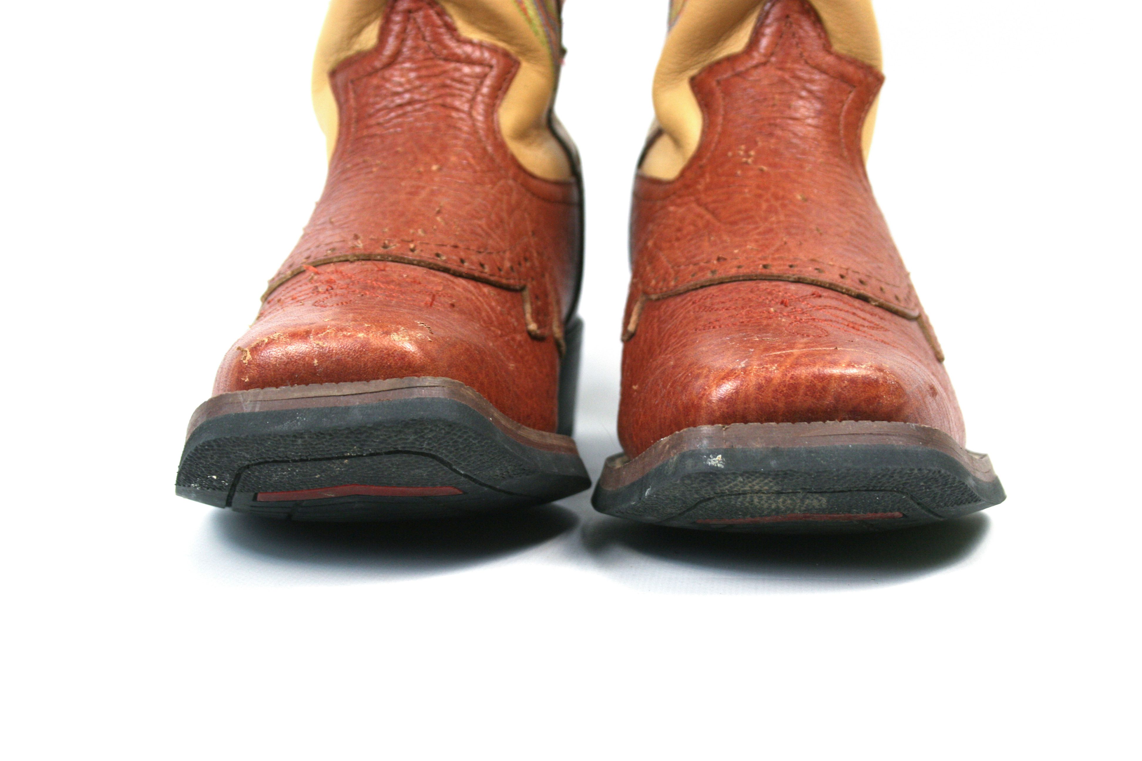 Tony Lama Cowboy Leather Square Toe Boots Size US 7.5 / EU 40-41 - 4 Thumbnail