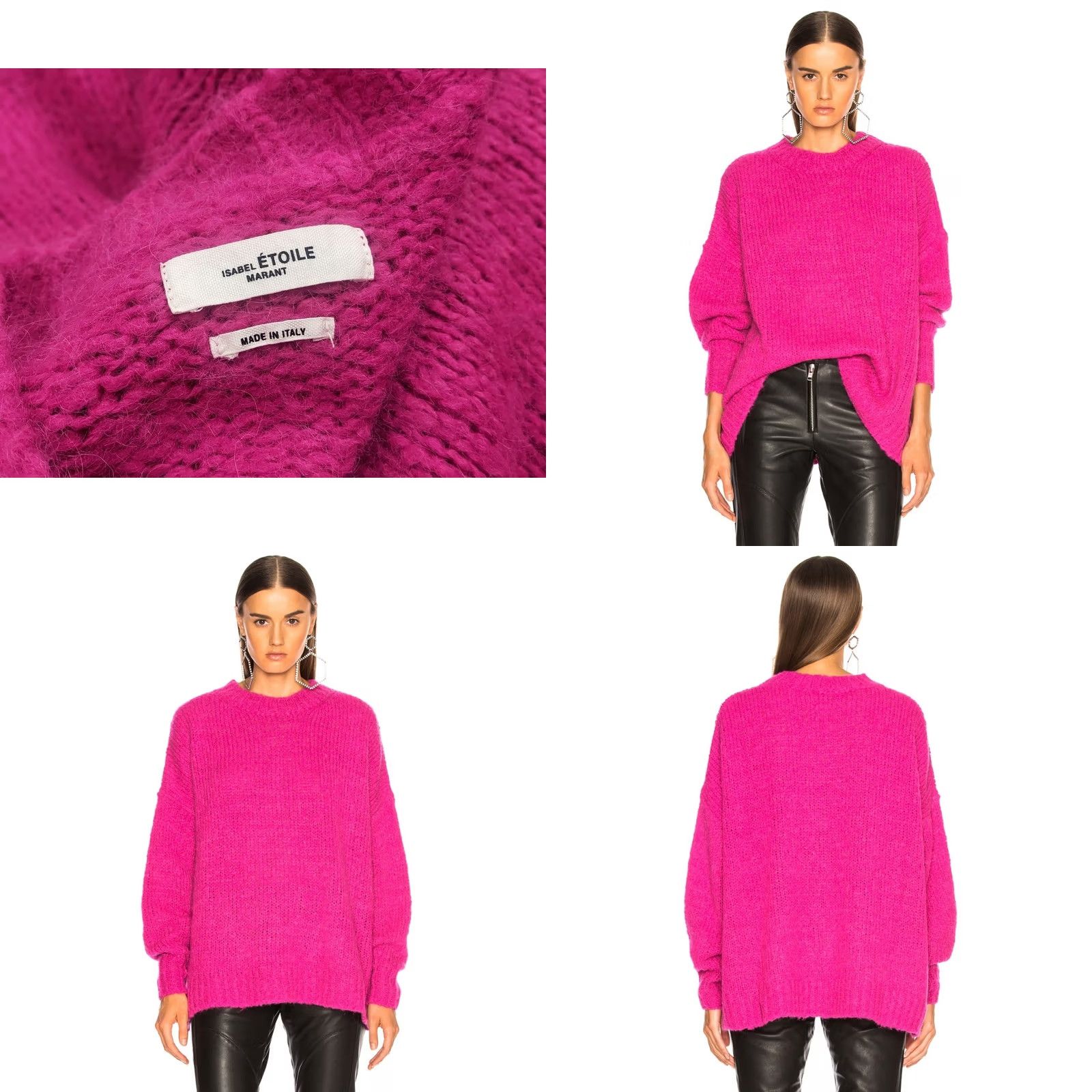Vintage Isabel Marant Etoile Design Sayers Pink Knit Oversized Sweater Size L / US 10 / IT 46 - 9 Thumbnail