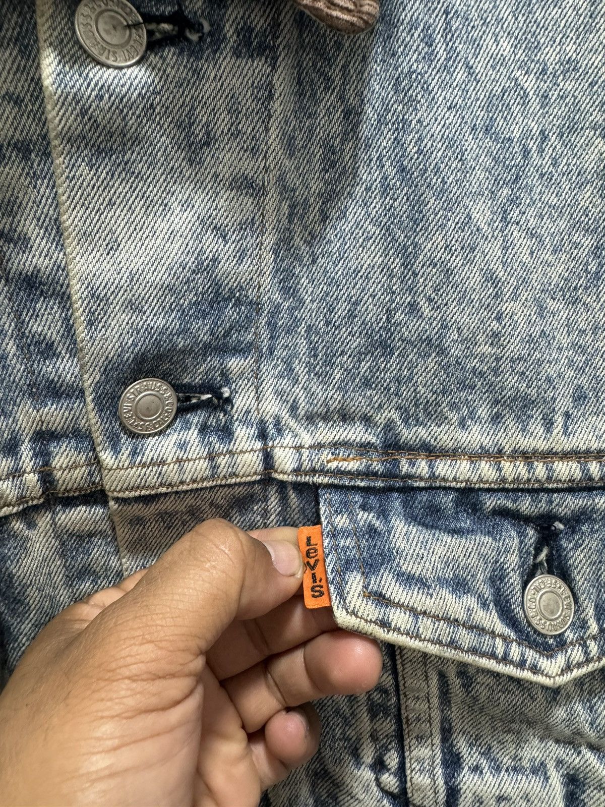 Levi's VINTAGE LEVIS ALASKA ORANGE TAB J02 ACID WASH DENIM JACKET Size US M / EU 48-50 / 2 - 5 Thumbnail