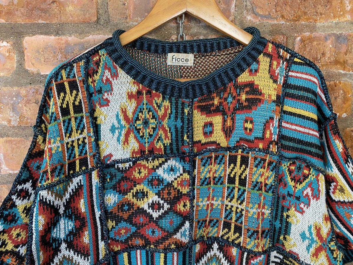 Yoshiyuki Konishi 1980sYoshiyuki Konishi FICCE iconic patchwork knit Size US L / EU 52-54 / 3 - 3 Thumbnail