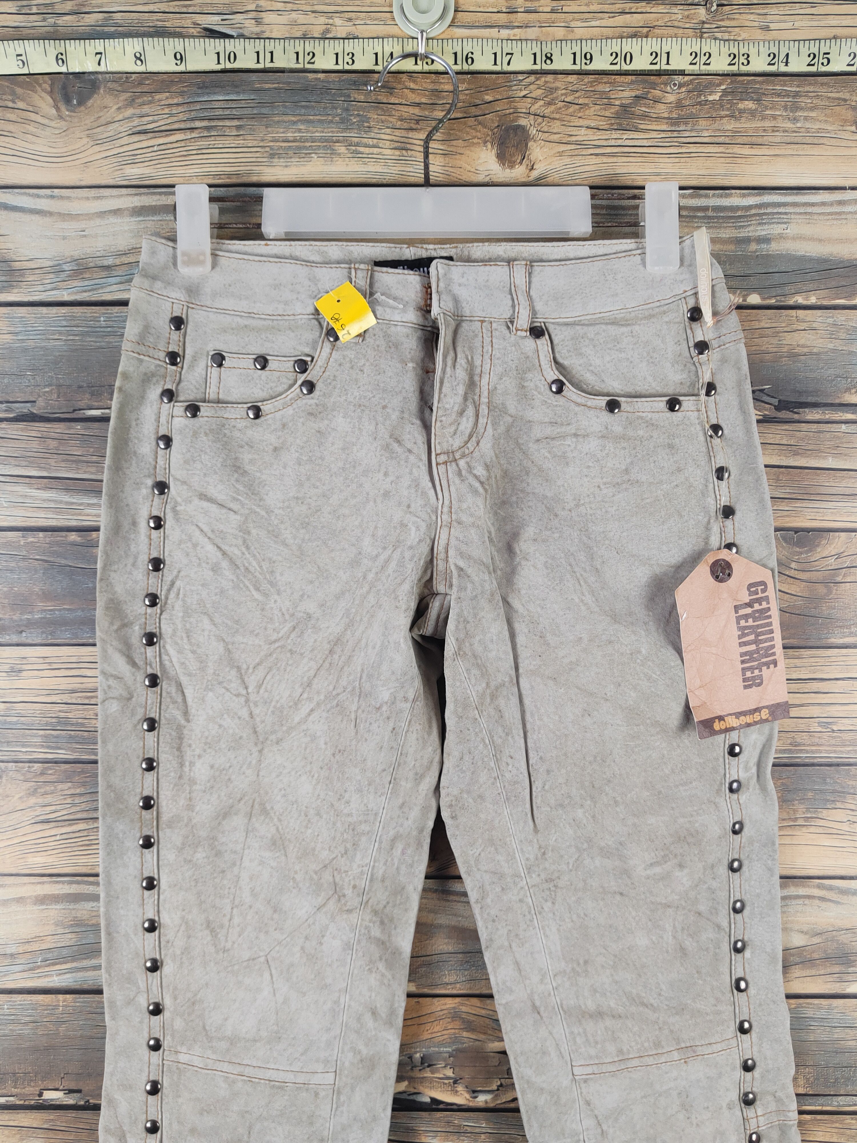 Leather DL Dollhouse Gray Multipocket Leather Pants #2670 Size 25" / US 0 / IT 36 - 2 Thumbnail