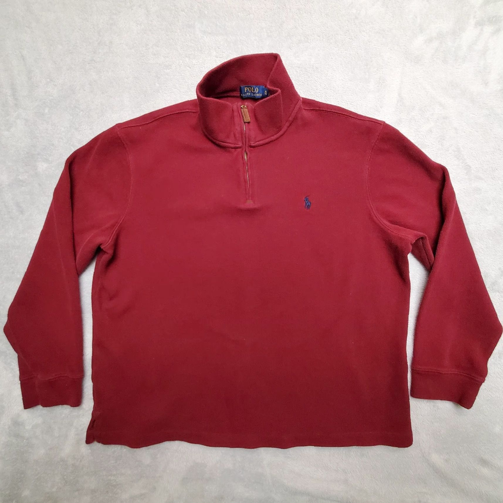 Polo Ralph Lauren Polo Ralph Lauren Sweater Mens XL Red Zip Pullover 100% Cotton Knit Mock Neck Pullover Casual Logo Embroidered Zipper Long Sleeve Size US XL / EU 56 / 4 - 2 Thumbnail