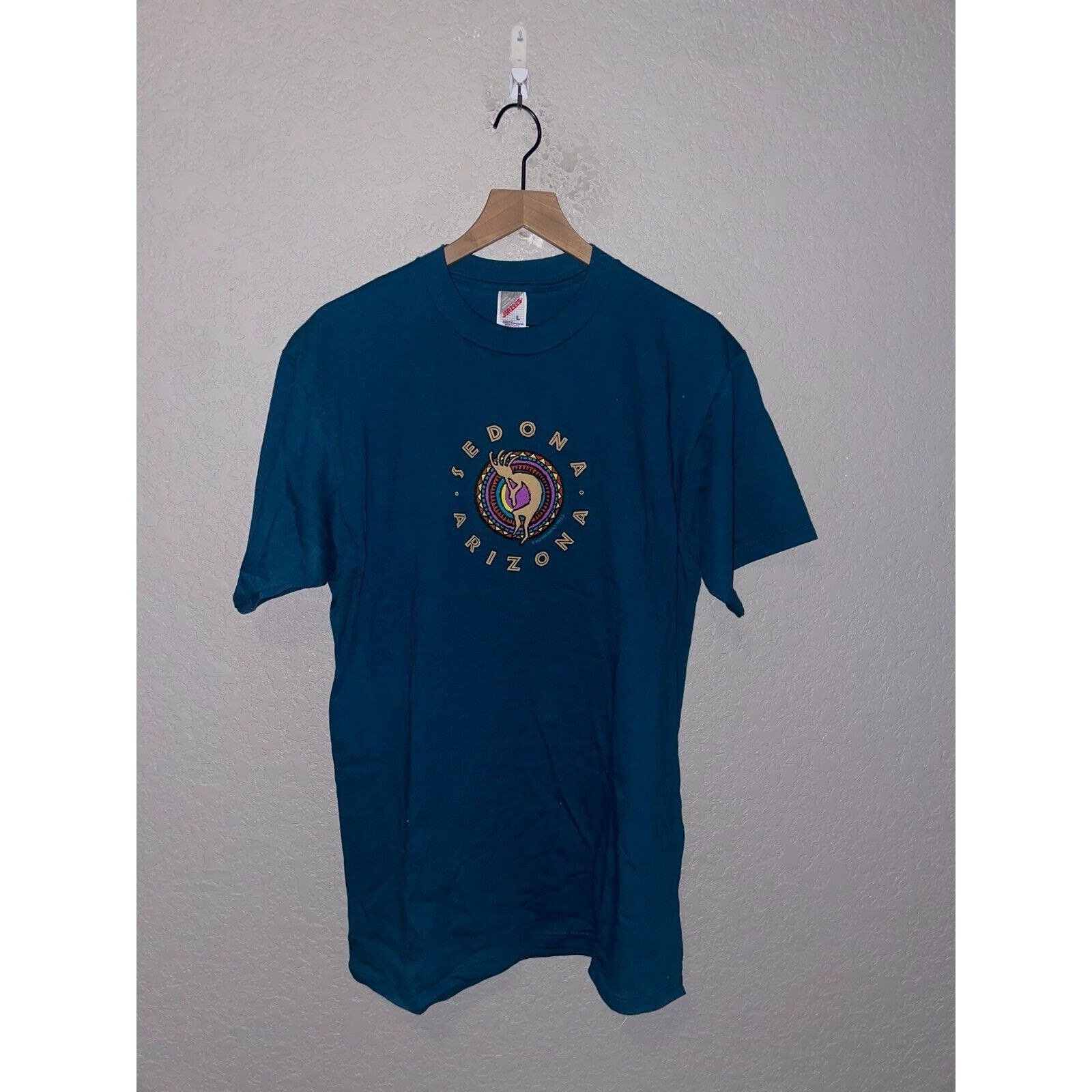 Jerzees Vintage Sedona Arizona Shirt Bullseye Kokopelli Tee VTG 90s Size US L / EU 52-54 / 3 - 1 Thumbnail