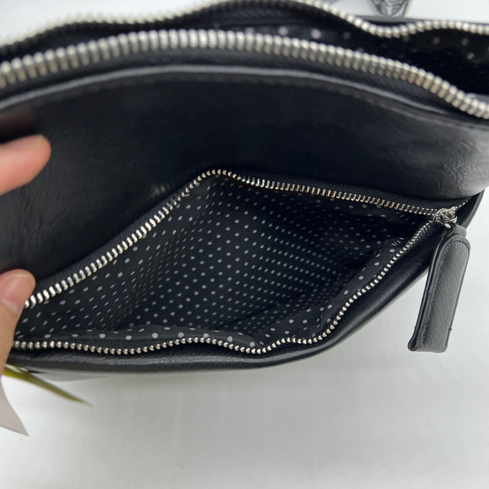 Other Ahdorned Double Zip Faux Leather Crossbody Black Size ONE SIZE - 10 Thumbnail