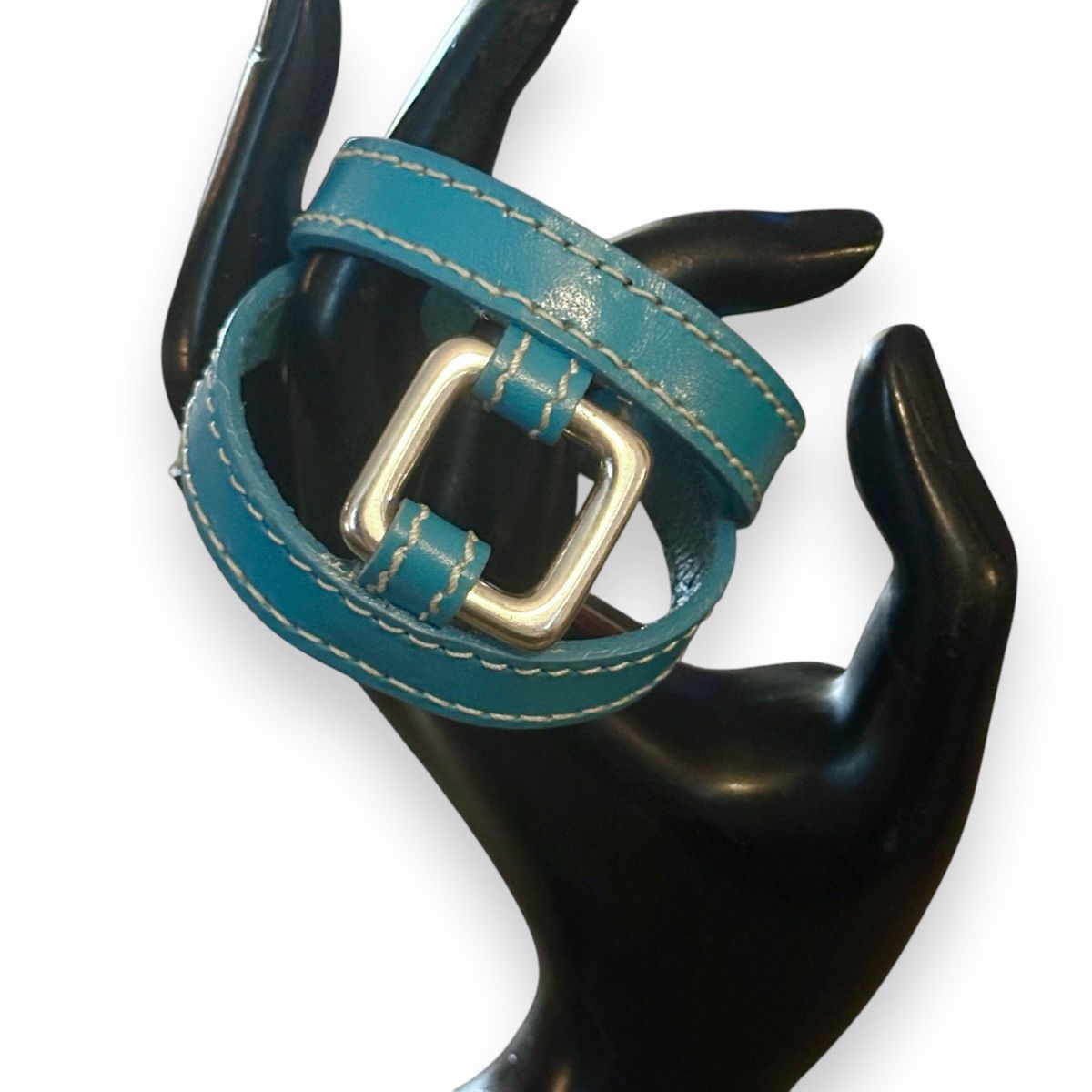 Vintage Turquoise leather double wrap bracelet Size ONE SIZE - 3 Thumbnail