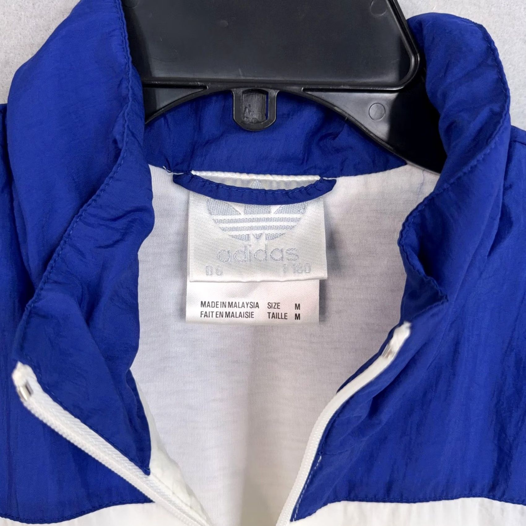 Adidas adidas Jacket Mens Medium Blue White Full Zip Track Trefoil Logo Windbreaker Size US M / EU 48-50 / 2 - 4 Thumbnail