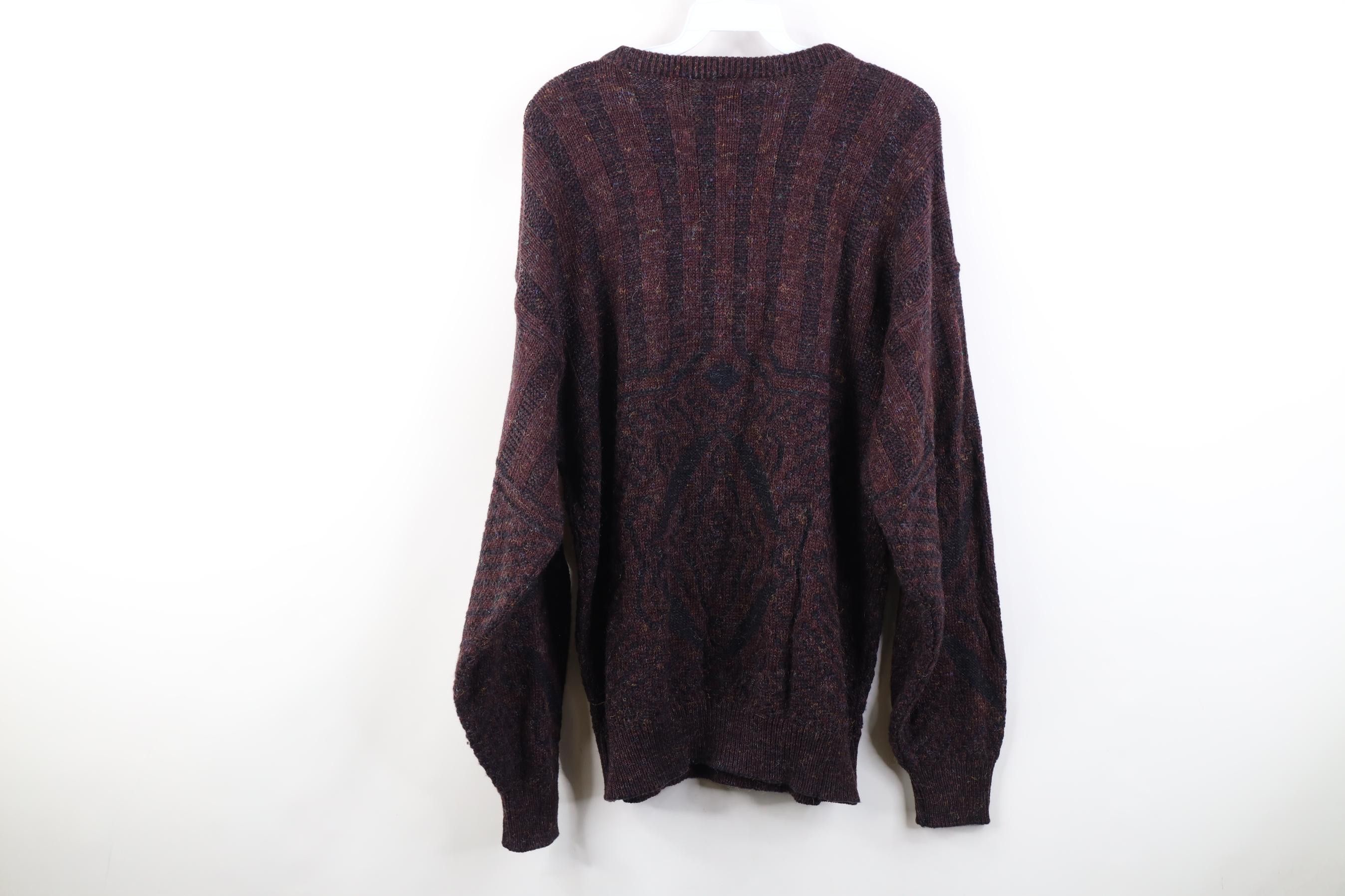 Vintage Vintage 90s Streetwear Geometric Ribbed Crewneck Sweater Size US XL / EU 56 / 4 - 9 Thumbnail