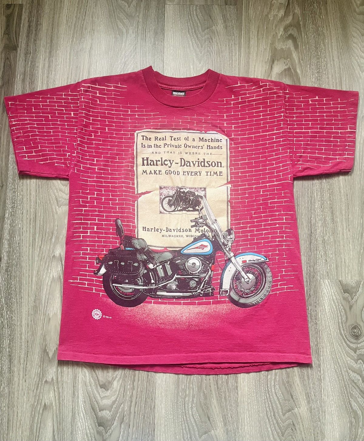 Harley Davidson 1995 Vintage Harley Davidson AOP Size US L / EU 52-54 / 3 - 1 Thumbnail