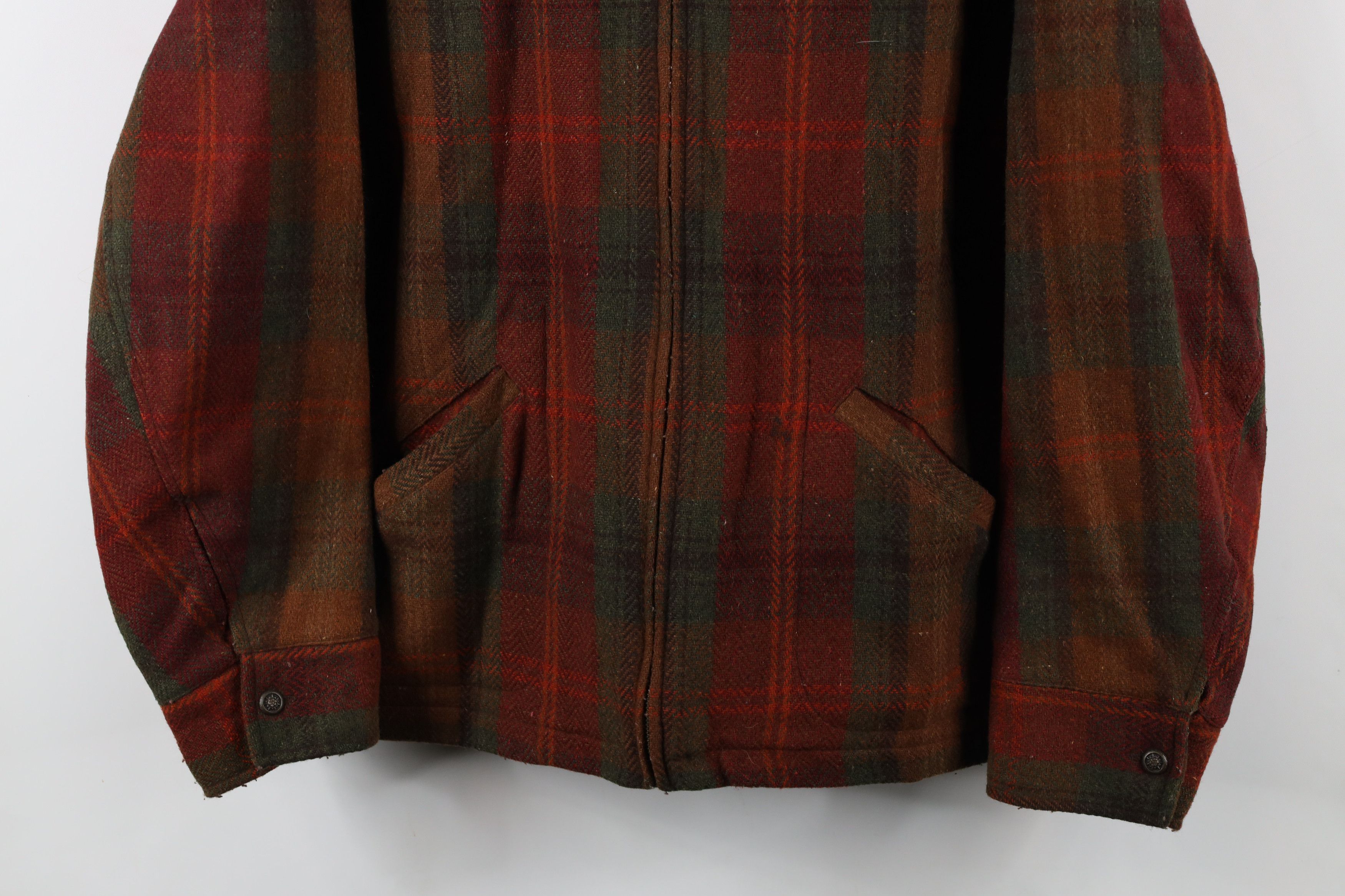 Vintage Vintage 90s Streetwear Back Wool Tweed Bomber Jacket Plaid Size 3XL / US 20-22 - 3 Thumbnail