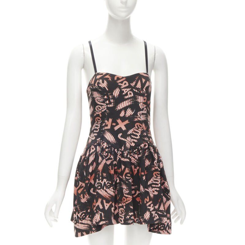 Jeremy Scott JEREMY SCOTT orange X-ray New York City Names strappy mini dress Size S / US 4 / IT 40 - 1 Thumbnail