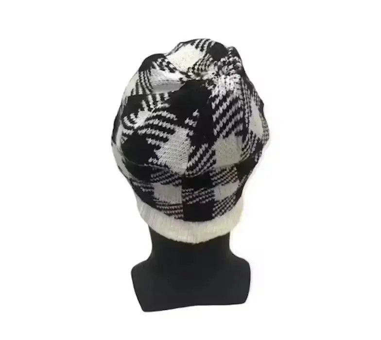 Vintage Sagres Plaid Tartan Beanie Hat Size ONE SIZE - 4 Thumbnail
