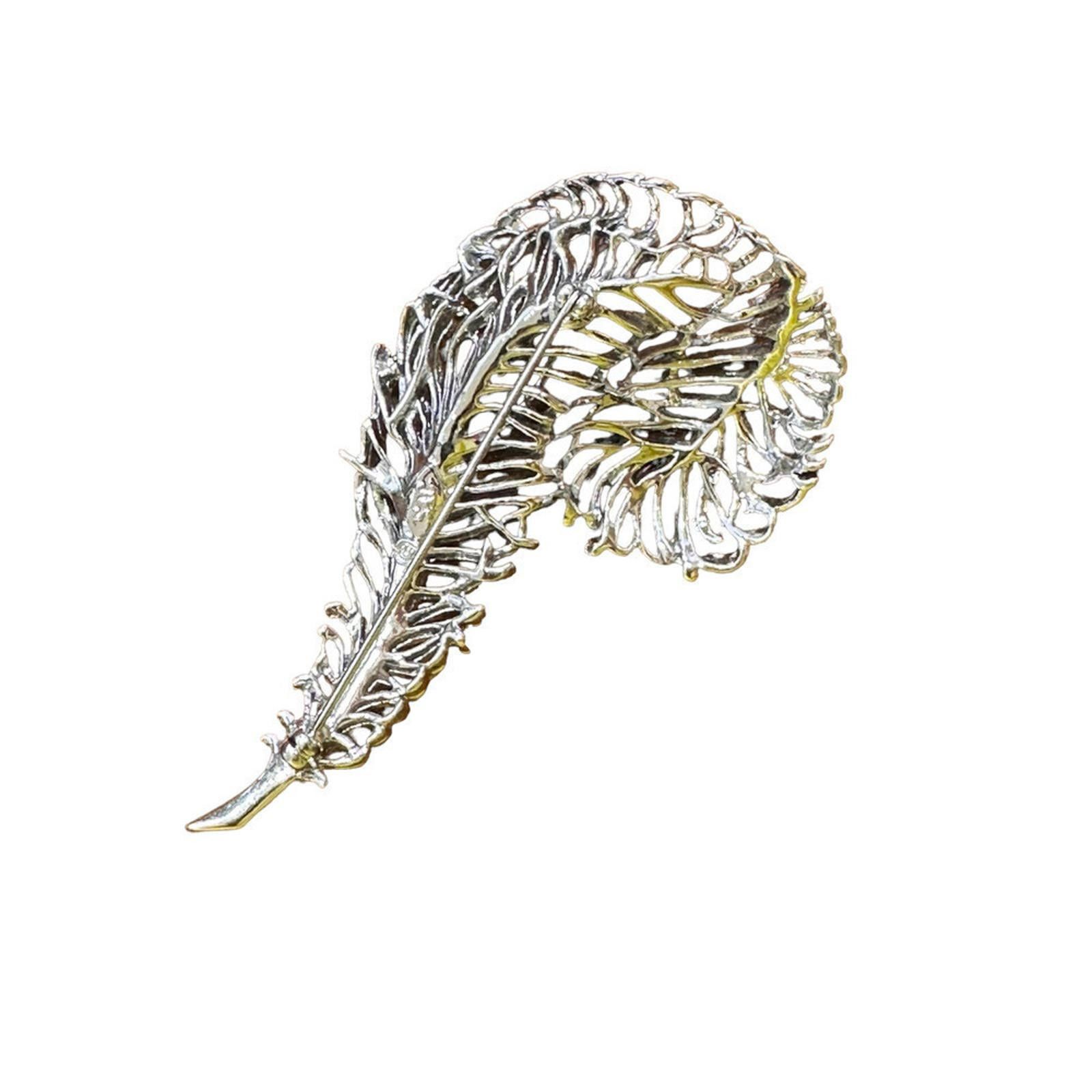 Vintage Silver Toned Feather Brooch Size ONE SIZE - 2 Thumbnail
