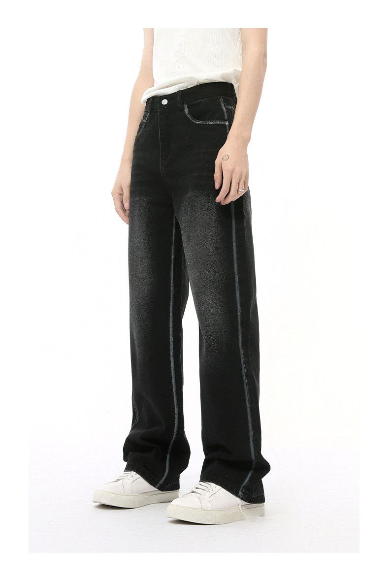 Japanese Brand × Jean Vintage drape straight-leg jeans with visible stitching Size US 32 / EU 48 - 3 Thumbnail
