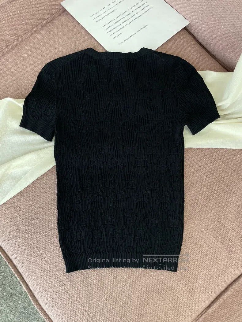 Chanel Chanel Black dark pattern full double C full logo knitted Size XXS / US 00 / IT 34 - 3 Thumbnail