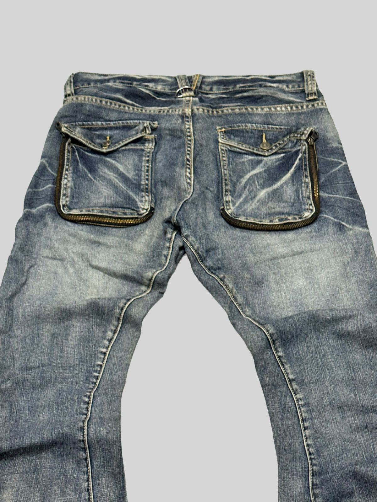 If Six Was Nine PPFM JCURVE LEG 3D POCKET ZIPPER DENIM JEANS Size US 31 - 8 Thumbnail