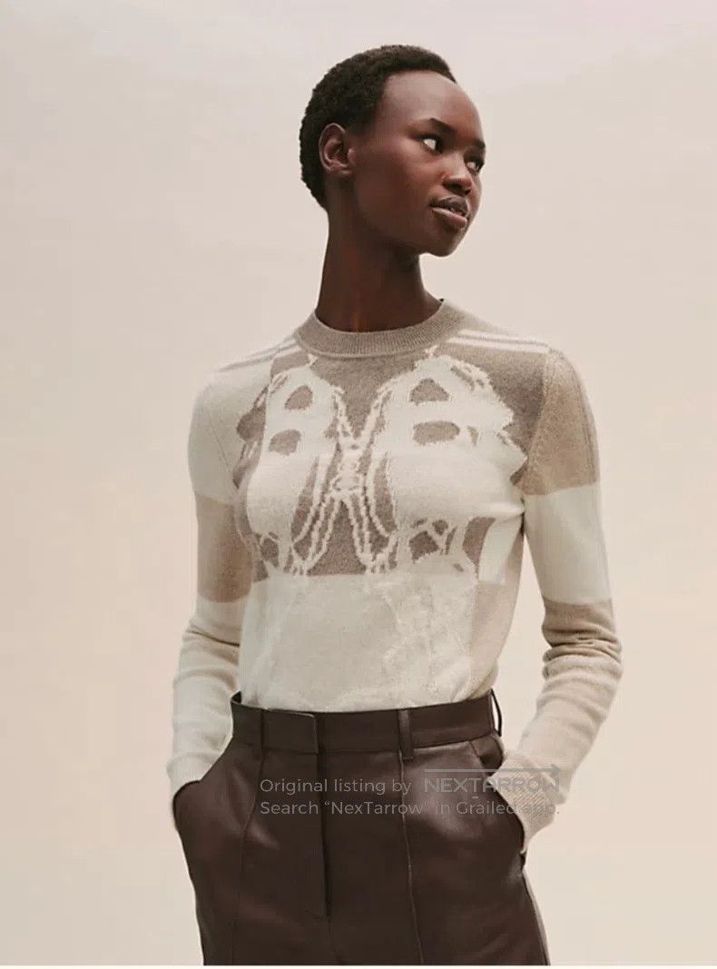 Hermes Hermes 100% Cashmere Top - Oatmeal Color Size XXS / US 00 / IT 34 - 9 Thumbnail