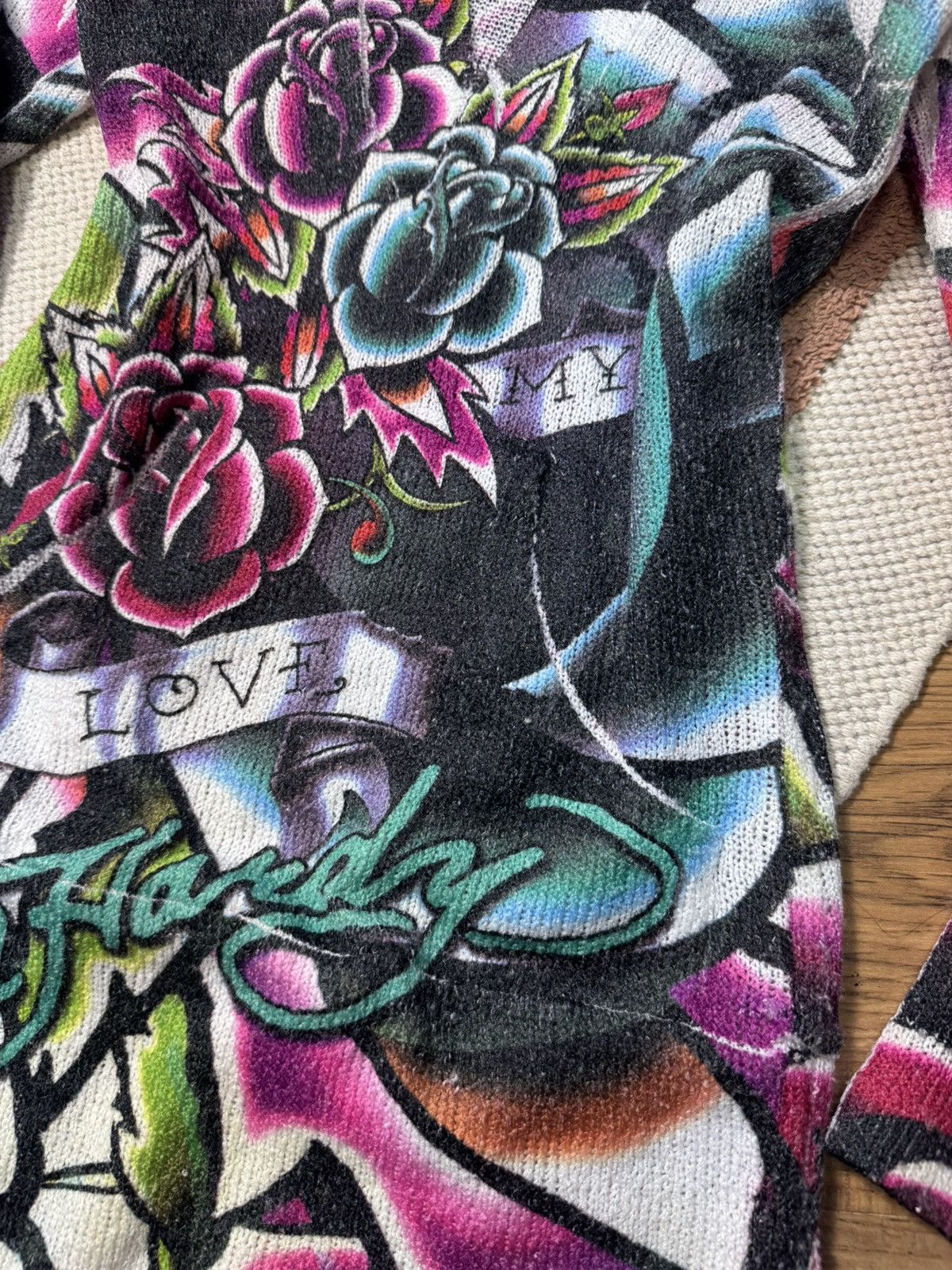 Ed Hardy VINTAGE ED HARDY ALL OVER PRINT MESH 2000s MINI DRESS Size S / US 4 / IT 40 - 9 Thumbnail
