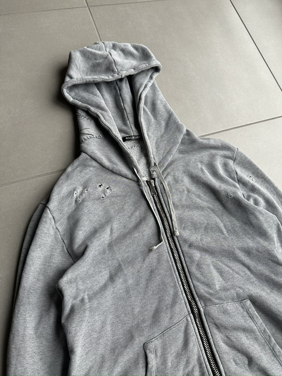 Balmain Balmain Homme SS11 distressed graffiti hoodie Size US M / EU 48-50 / 2 - 7 Thumbnail
