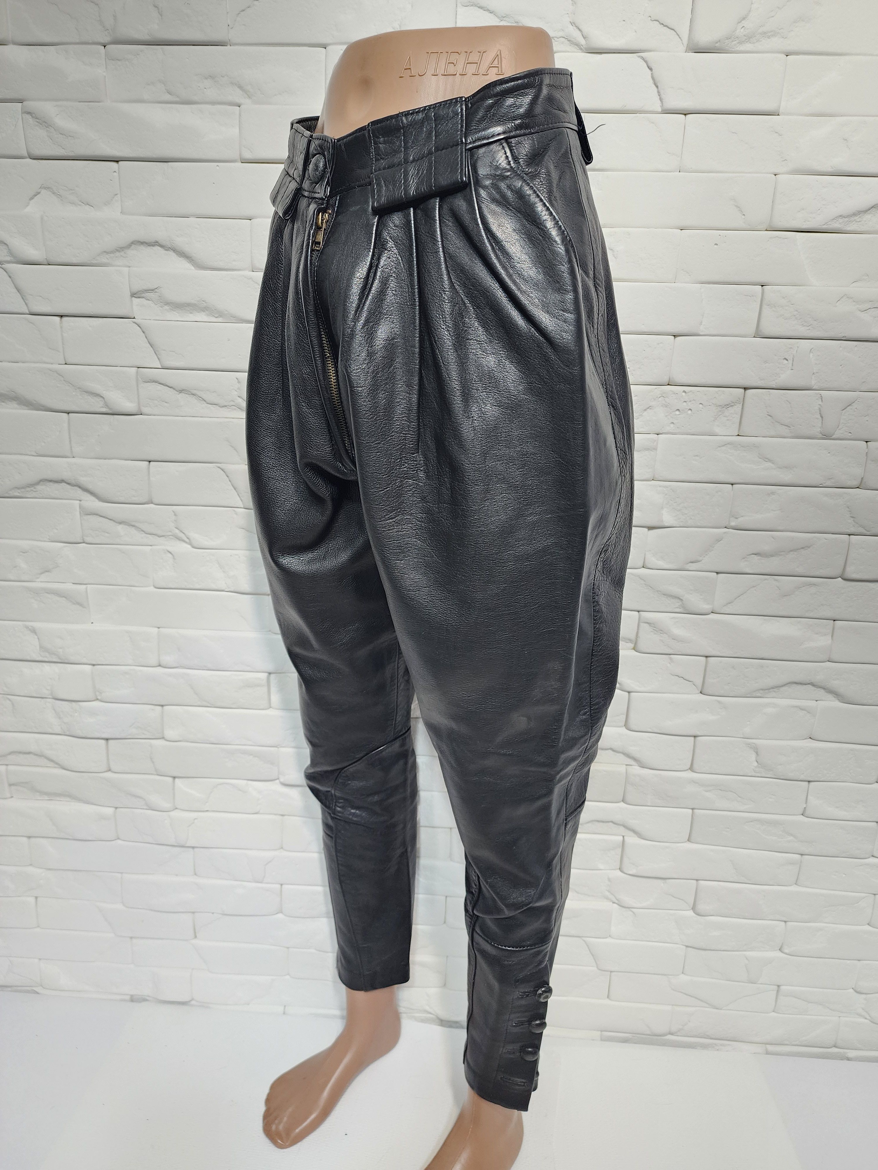 Genuine Leather Women's black leather pants. Size 25" / US 0 / IT 36 - 2 Thumbnail