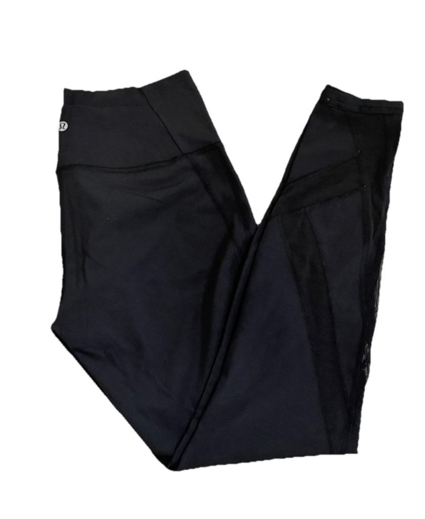 Lululemon LULULEMON WUNDER UNDER HIGH RISE TIGHT 28”MESH BLACK SIZE 10 Size 32" / US 10 / IT 46 - 1 Thumbnail