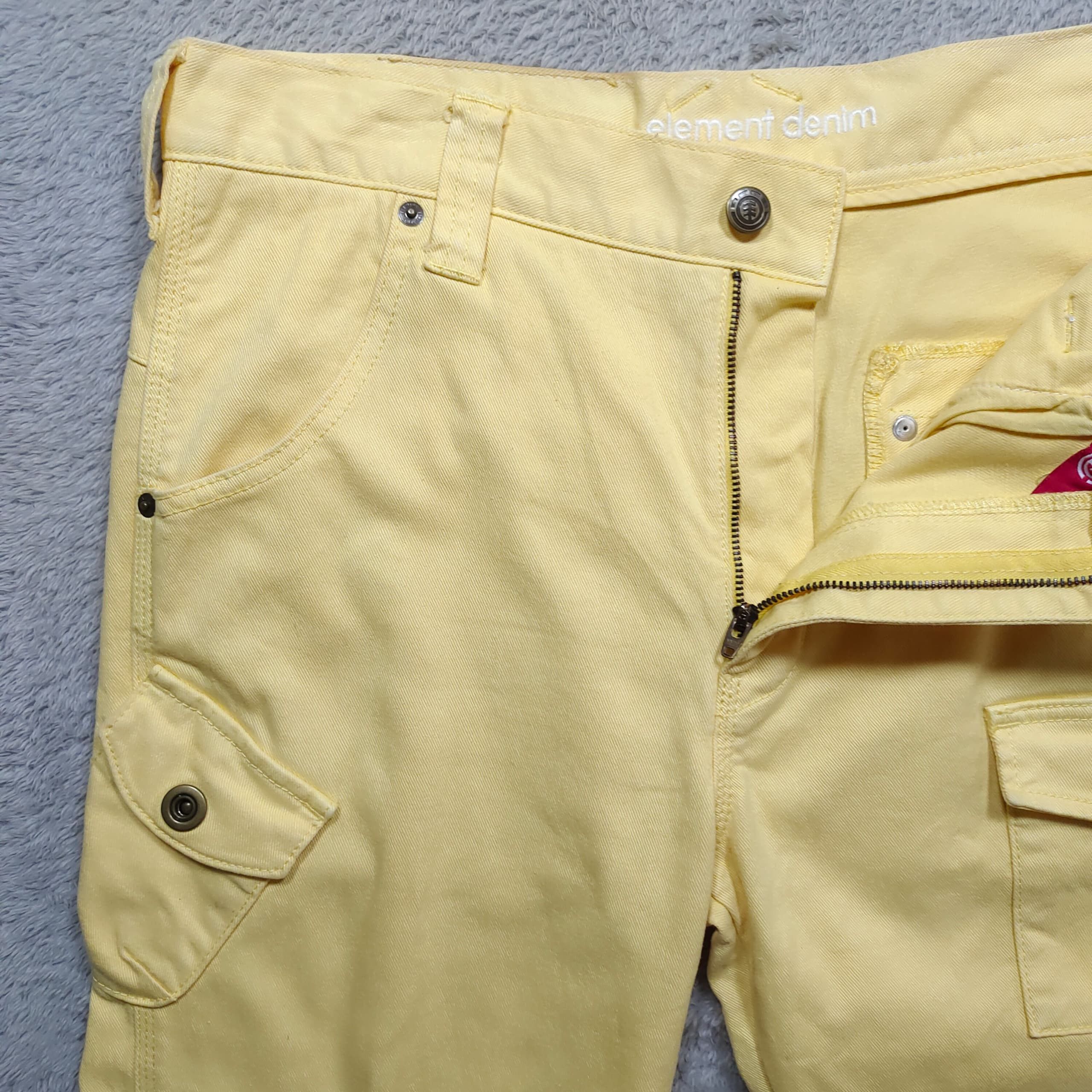 Element Vintage Element Japan Light Yellow Cotton Cargo Pants Size US 32 / EU 48 - 4 Thumbnail