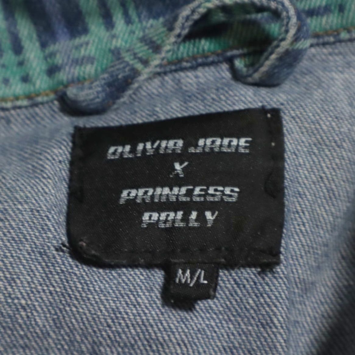 PRINCESS POLLY VINTAGE Princess Polly x Olivia Jade Denim Plaid Jacket Green Women's M/L Size M / US 6-8 / IT 42-44 - 5 Thumbnail